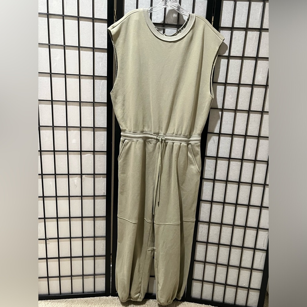 Listicle WATCH ME JUMPSUIT, FRENCH TERRY, OLIVE GREEN WOMEN SIZE L - Picture 5 of 13